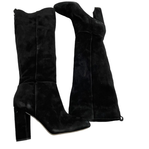 SAM EDELMAN Caprice Knee-High Black Suede Block Heel Boots Size 9 NWOT - Picture 6 of 10